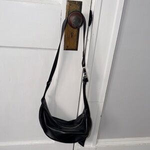 Zara Black Leather Crossbody Bag